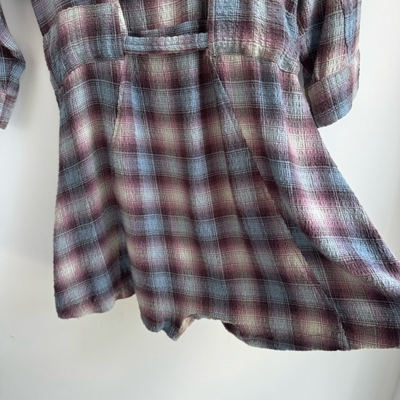 Free People before i let go romper with revere collar in vintage plaid, size Sm - Picture 13 of 16